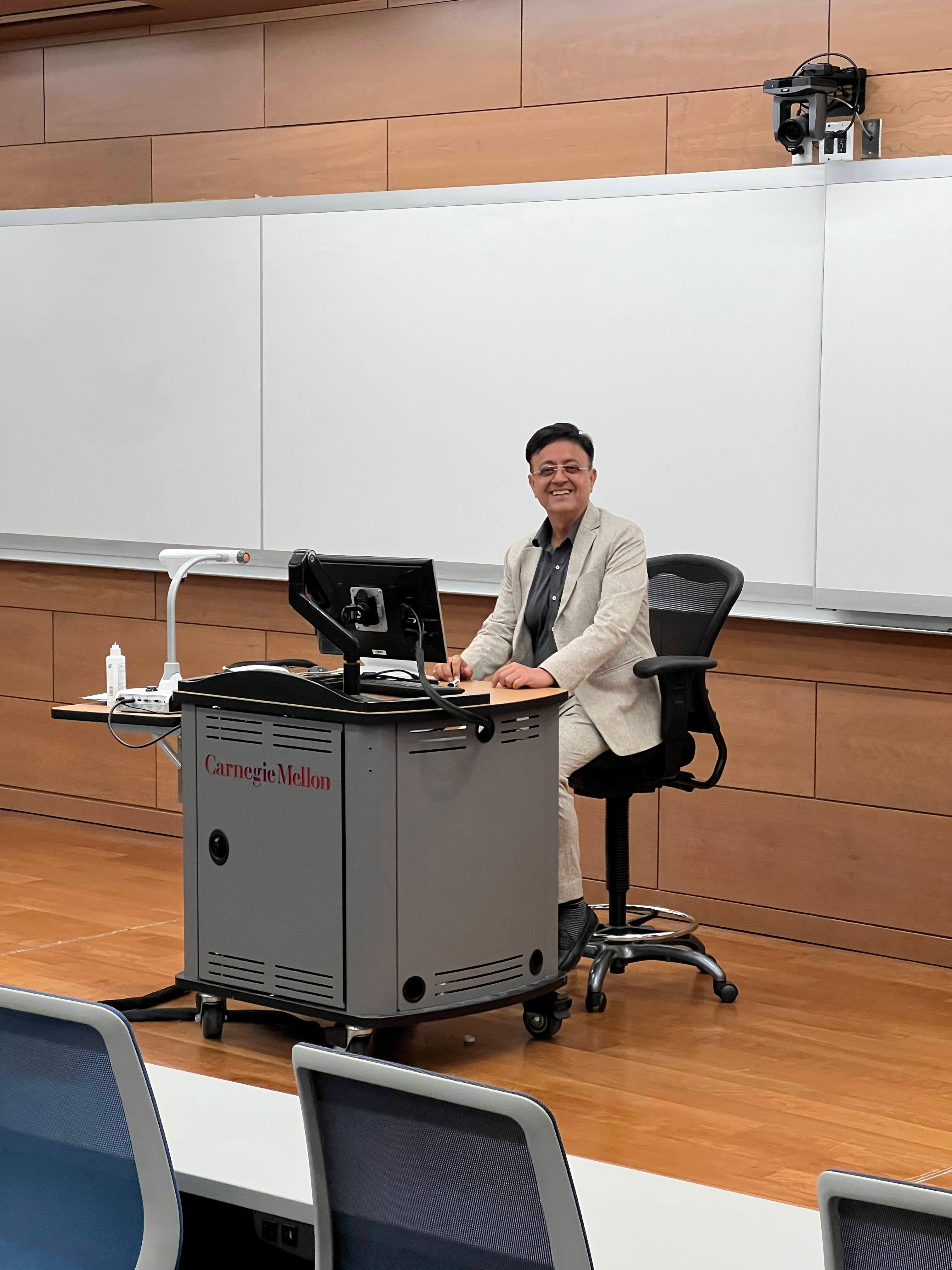 Professor at podium